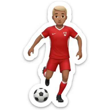 soccer player with red jersey sticker