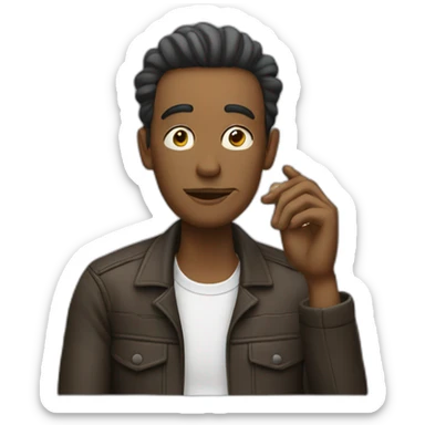 A smoking guy sit in a car sticker