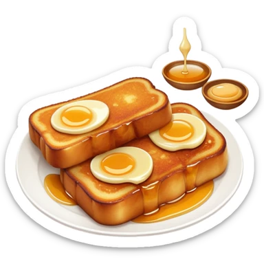 Torrijas Spanish Easter dessert toast soaked in milk and honey sticker