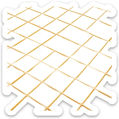 2 to 3 overlapping translucent gelatin sheets, flat or slightly curved, fine crisscross grid pattern, thin, flexible, glossy, pale golden tint, realistic transparency, no faces or packaging, minimal, 3D style sticker
