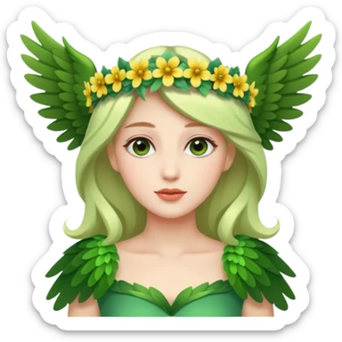 Queen of flowers – Floral crown, green wings
























 sticker