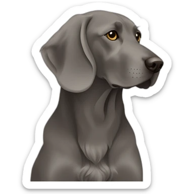 longhair weimaraner profile silhouet sticker