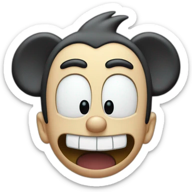 Rick Sanchez's face on Mickey mouse fused together sticker