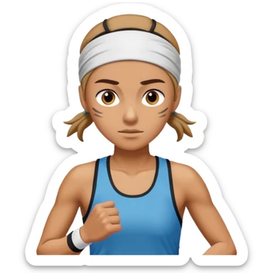 runner with seatband sticker