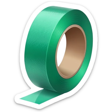 A roll of green adhesive tape sticker