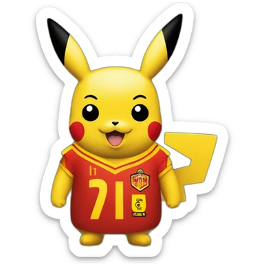 Pikachu avec un maillot du RC lens sticker