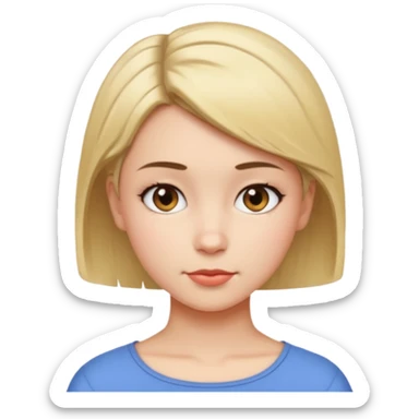 A girl with short hair up to the shoulders sticker