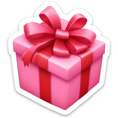 Un regalo color rosa, con el lazo color rojo para una chica coquette sticker