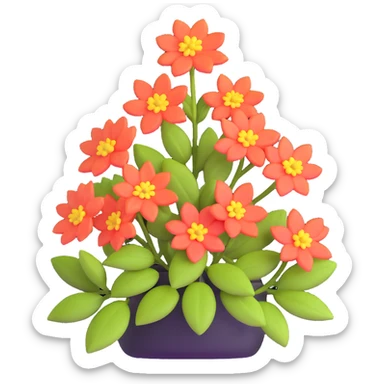 flowering shrub with blossoms sticker