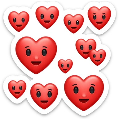Create a hand drawn flat minimal love reaction emoji for a new social media app sticker