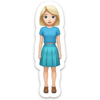 Woman with cyan skirt sticker
