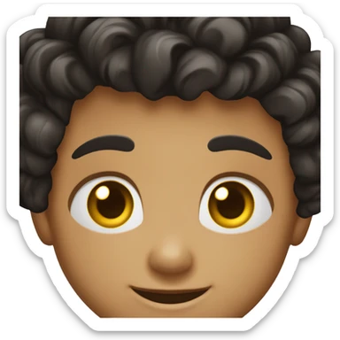 niño pequeño de piel negra, pelo muy corto y rizado, ojos negros y grandes y sonrisa  sticker