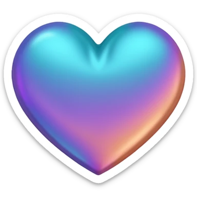 I need a teal, orange , purple, and rose gold Heart emoji  sticker