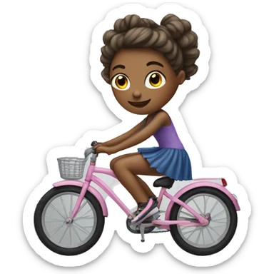 Girl with a tutu on and riding a bike sticker