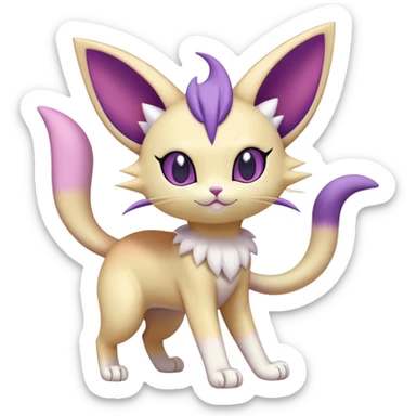 Espeon-Meowth-Skitty-Fakémon-hybrid-creature (full body)  sticker