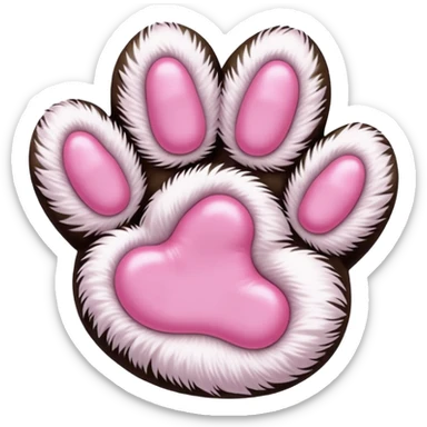 cat paw, cute feline foot with pink paw pads sticker