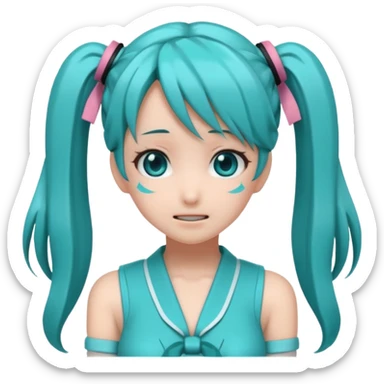 Hatsune Miku  embarrassed twintail sticker