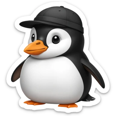 Un pingüino con gorra sticker