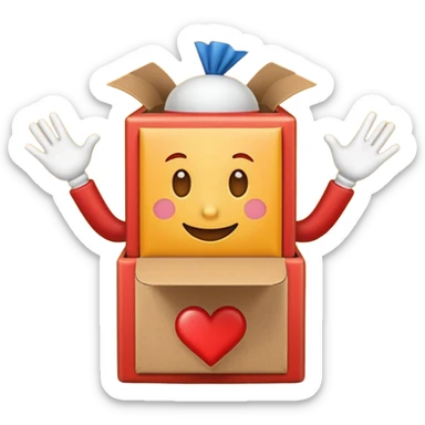 Create an emoji I DONT WANT IT TO BE A JACK IN THE BOX, imagine it is a round face with hands turning a jack in the box that isnt actually there sticker