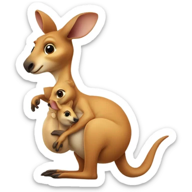 kangaroo with a baby in its pouch sticker