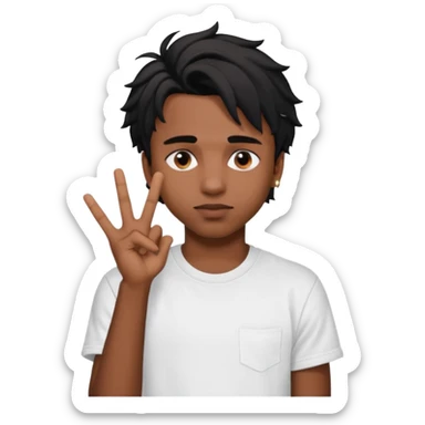 Playboi carti hand sign in front of face sticker