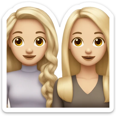 make 3 friends with light skin and hair one blonde, second brown hair, third brunette sticker