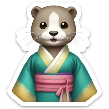 an otter wear hanbok sticker