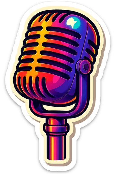 Make the microphone wireless, keep the retro, classic look with vintage colors and style. sticker