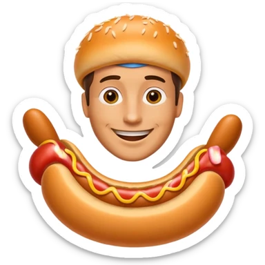 hombre vestido de perro calentero  sticker