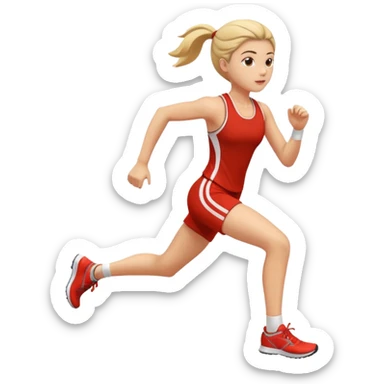 Girl doing track sticker