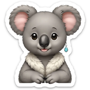 Koala with earrings sticker
