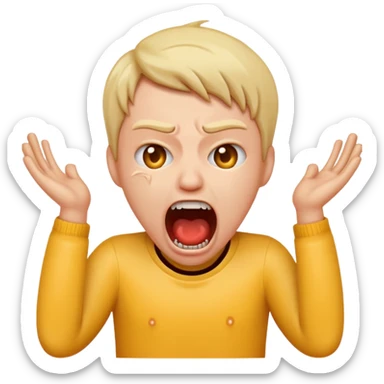 An iPhone emoji of someone screaming while choking themselves  sticker