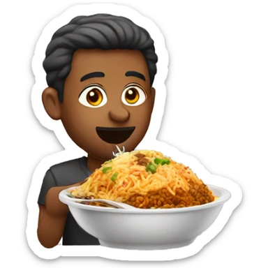 human eating biryani sticker