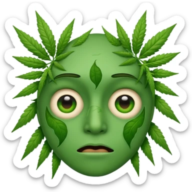 Emoji cansado mariguano sticker