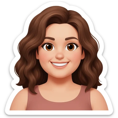 Plus size women  brown eyes ,brown wavey hair sticker