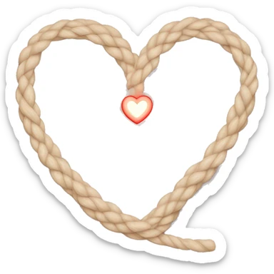 Braided rope in a lighted heart sticker