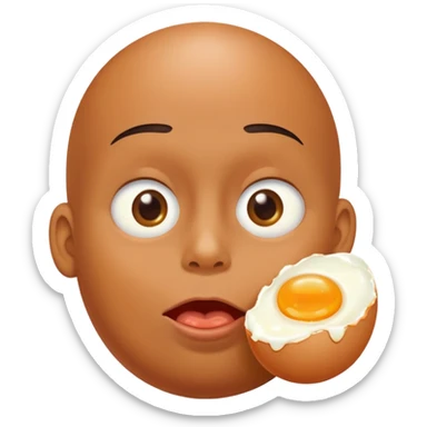 Pexton eating a raw egg sticker