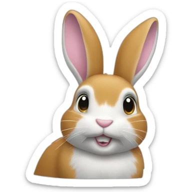 Lapin tête de béllié sticker