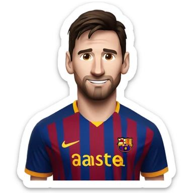 Messi in a Barcelona jersey sticker