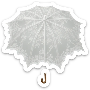 rococo lace white umbrella sticker