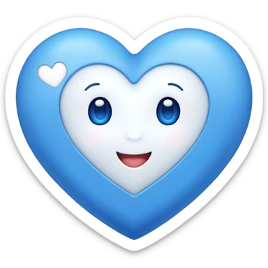 Blue heart with the words Hi Cutie! in the middle  sticker