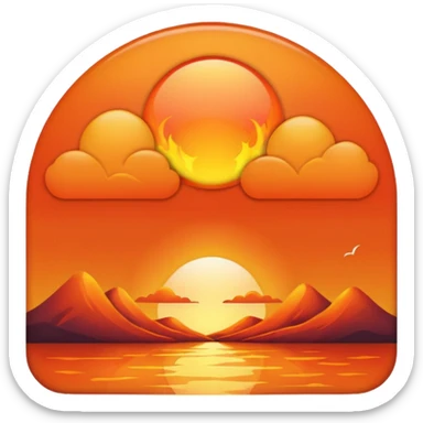Sunset orange sticker