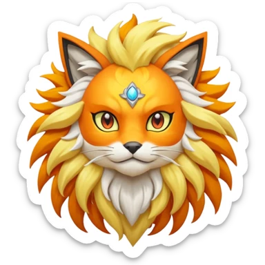 Pokemon legendary oragen and yellow solgaleo sticker