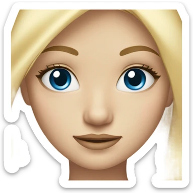 blonde girl with blue eyes and  long lashes sticker
