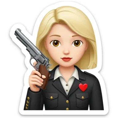 Una persona enamorado con una pistola sticker