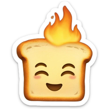 burning toast happy sticker