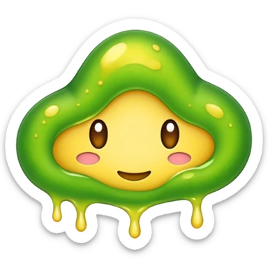 slimy yellow-green stain sticker