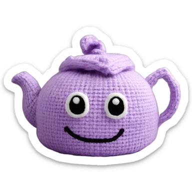 teapot light purple tea cozy sticker