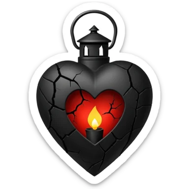 goth heart with a dark lantern sticker
