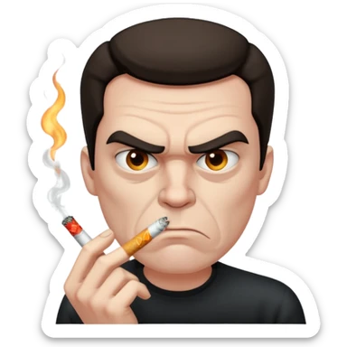 злой парень курит сигарету sticker